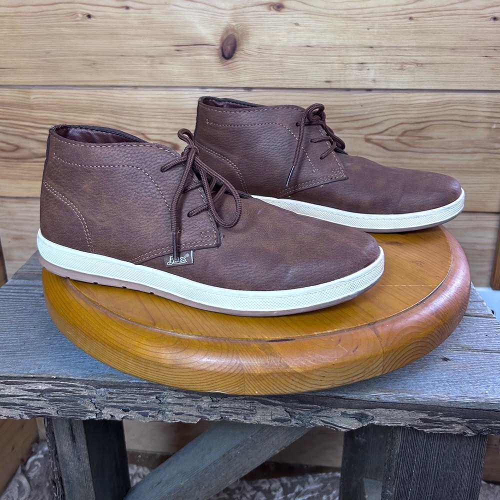 Bass Mens Brown Chukka Boots Lace Up Sneaker Mid‎ Top Shoes 713289BRTN Size 9